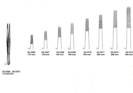 STANDARD DISSECTING FORCEPS SERRATED 13CM